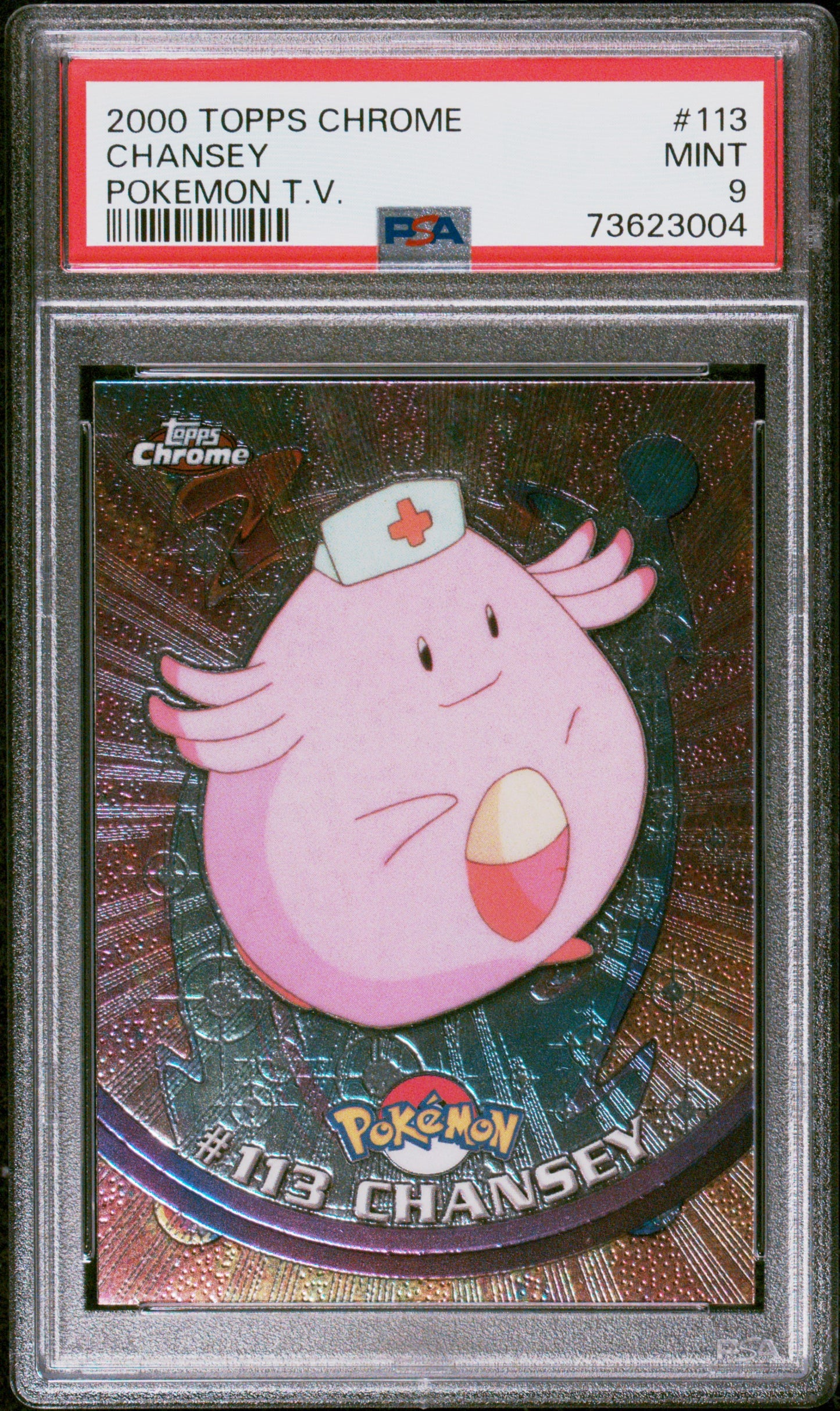 2000 Topps Chrome Pokemon T.V. #113 Chansey Pokemon T.V. PSA 9