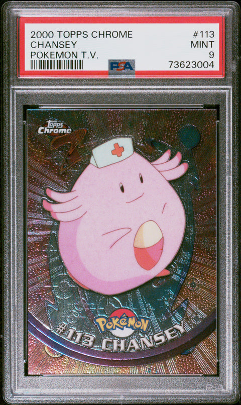 2000 Topps Chrome Pokemon T.V. #113 Chansey Pokemon T.V. PSA 9