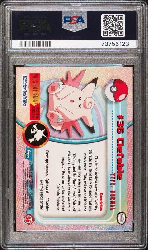 1999 Topps Pokemon Tv #36 Clefable PSA 10