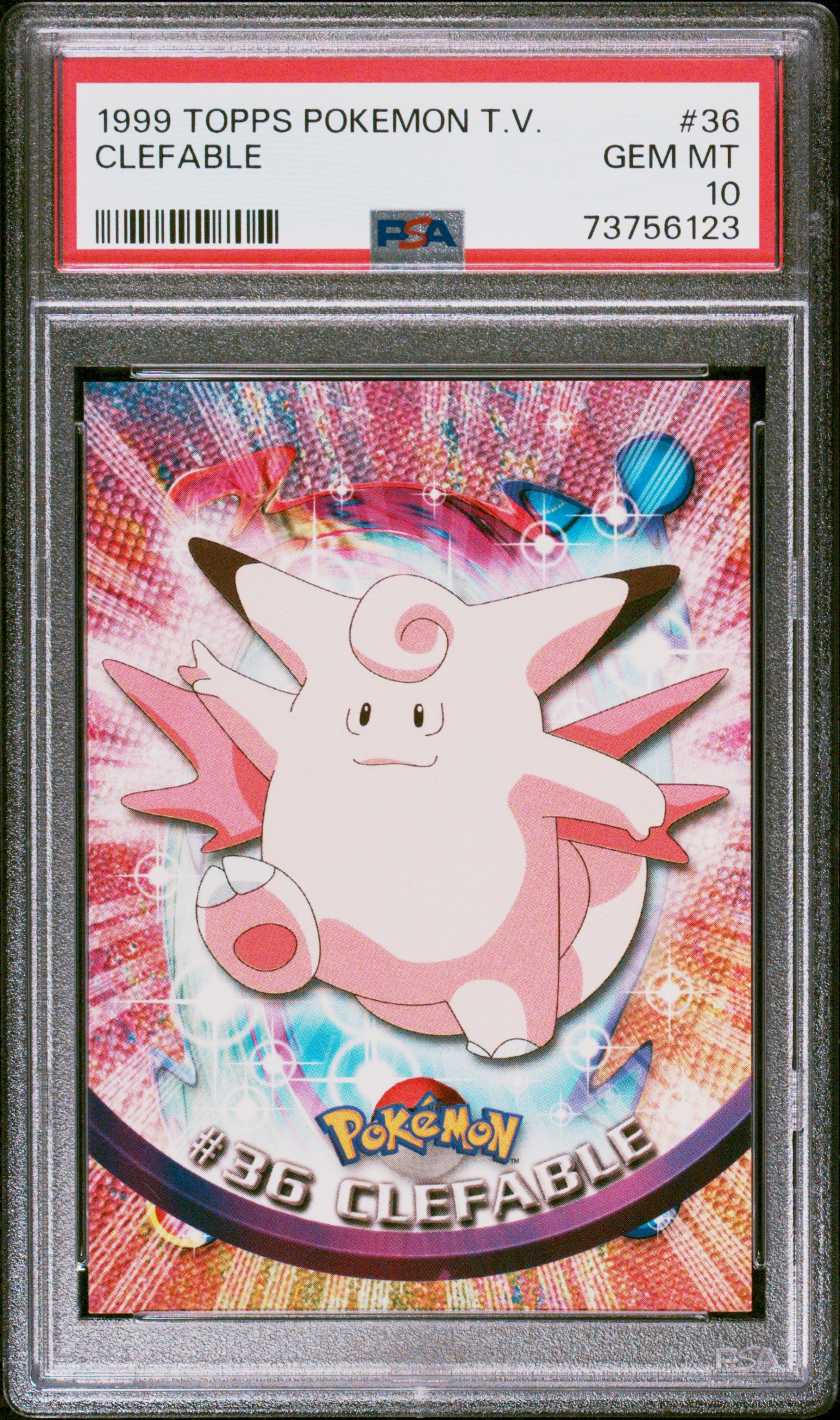 1999 Topps Pokemon Tv #36 Clefable PSA 10