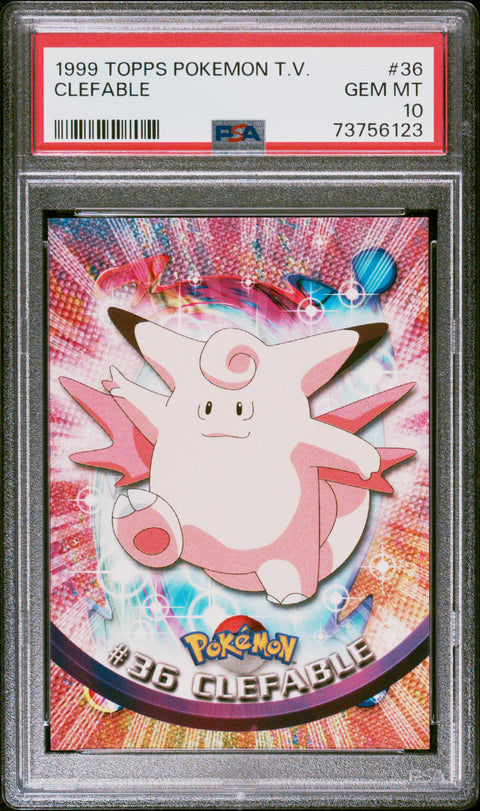 1999 Topps Pokemon Tv #36 Clefable PSA 10