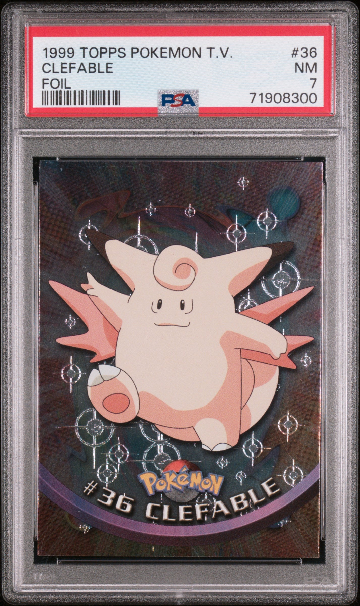 1999 Topps Pokemon Tv #36 Clefable Foil PSA 7