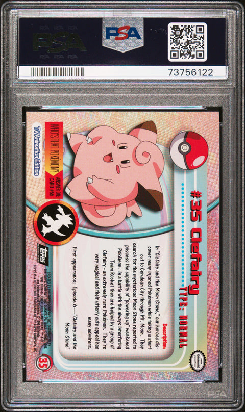 1999 Topps Pokemon Tv #35 Clefairy PSA 8