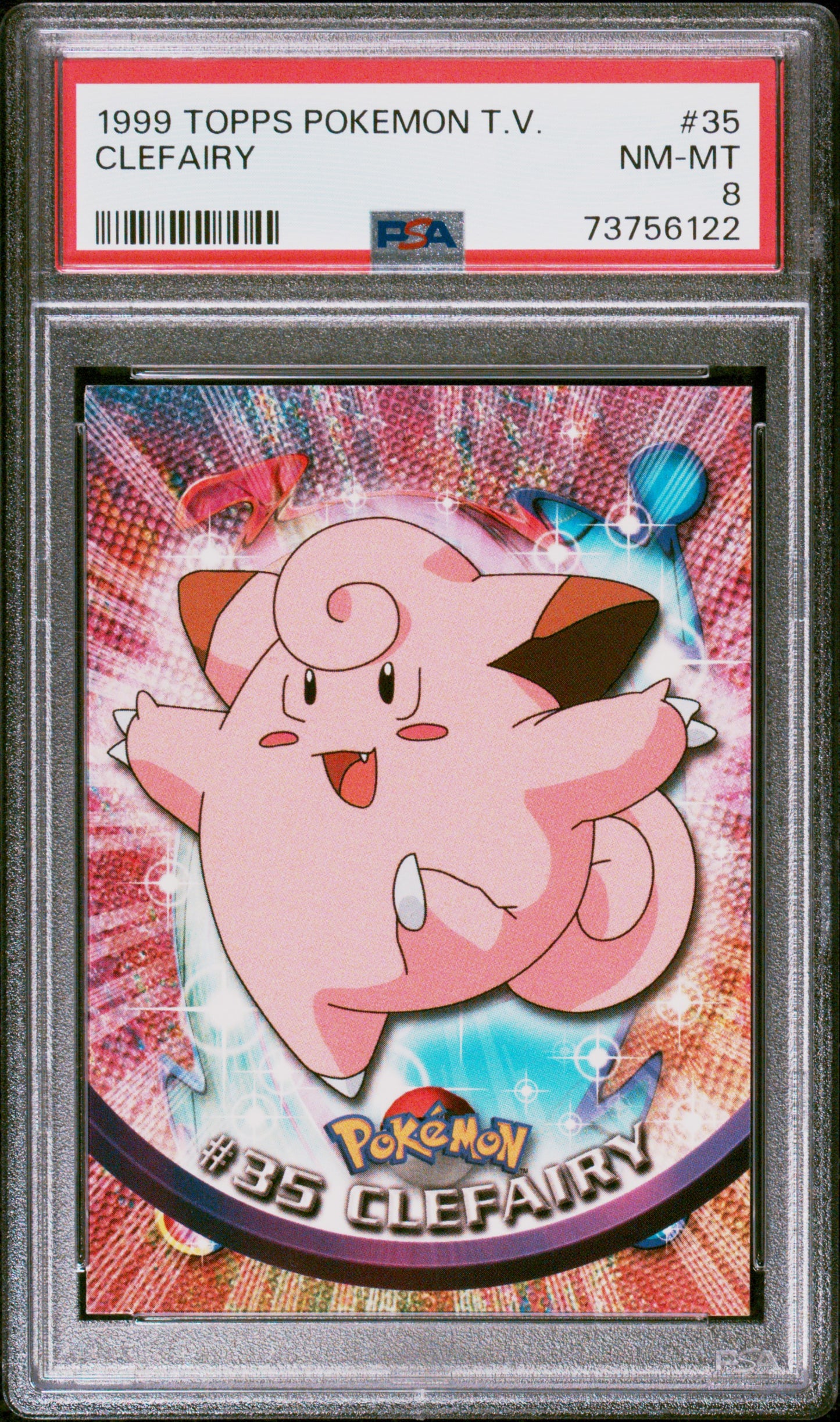 1999 Topps Pokemon Tv #35 Clefairy PSA 8