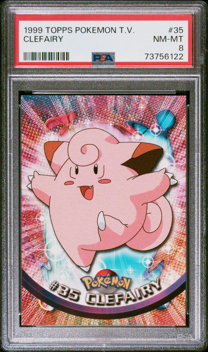 1999 Topps Pokemon Tv #35 Clefairy PSA 8