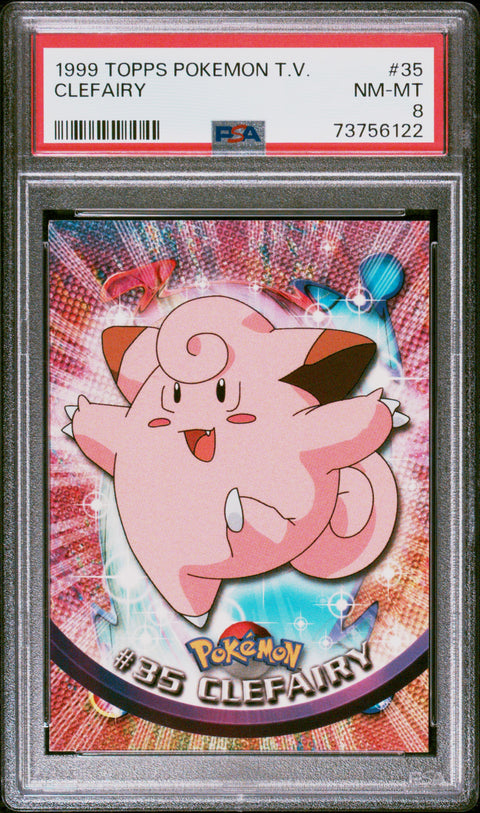 1999 Topps Pokemon Tv #35 Clefairy PSA 8