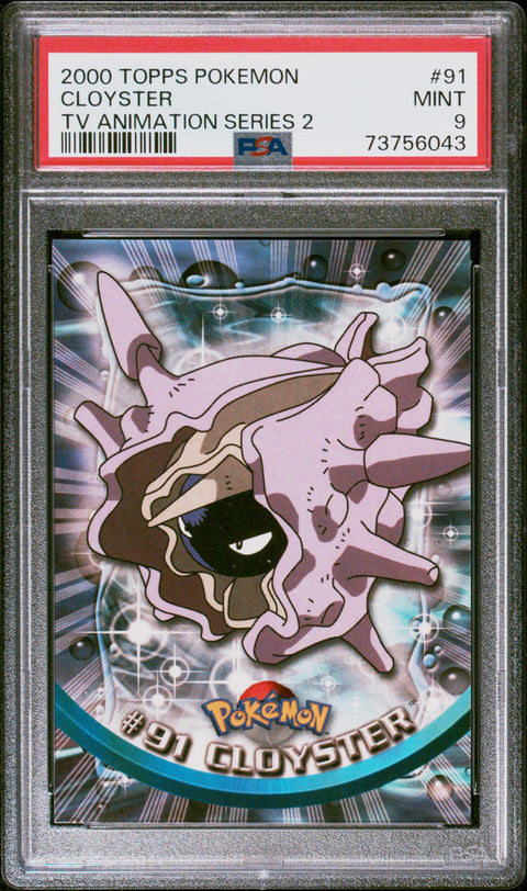 2000 Topps Pokemon Tv Animation Series 2 #91 Cloyster PSA 9