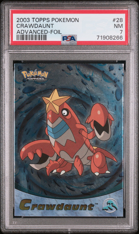 2003 Topps Pokemon Advanced #28 Crawdaunt Advanced-Foil PSA 7