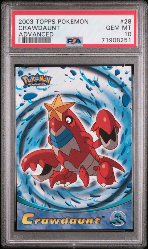2003 Topps Pokemon Advanced #28 Crawdaunt Advanced PSA 10