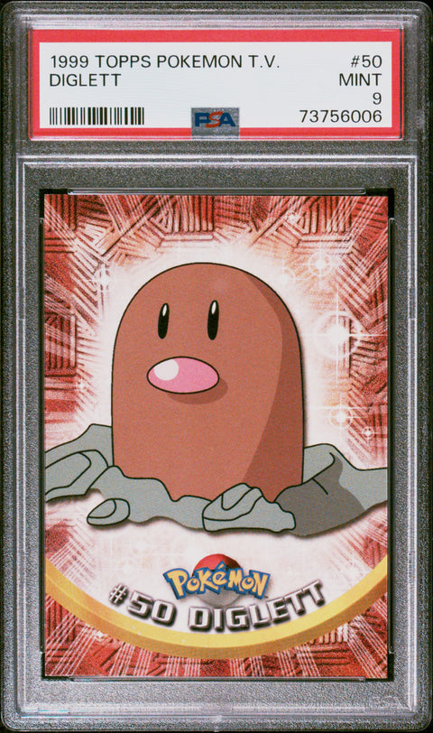 1999 Topps Pokemon Tv #50 Diglett PSA 9