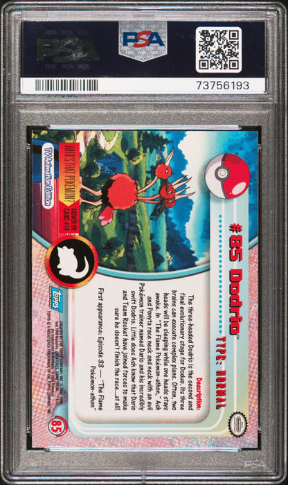 2000 Topps Pokemon Tv Animation Series 2 #85 Dodrio Tv Animation Series 2 PSA 9