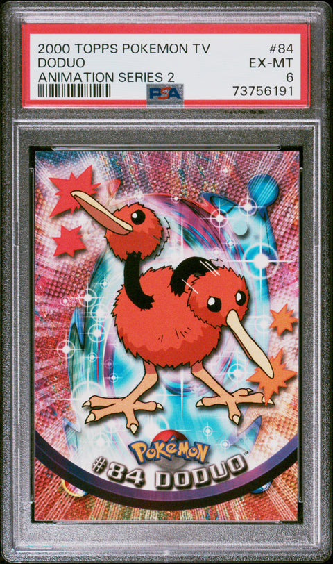 2000 Topps Pokemon Tv Animation Series 2 #84 Doduo Animation Series 2 PSA 6