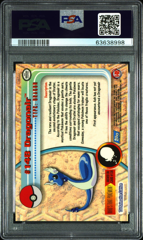 2000 Topps Pokemon Tv Animation Series 3 #148 Dragonair PSA 9