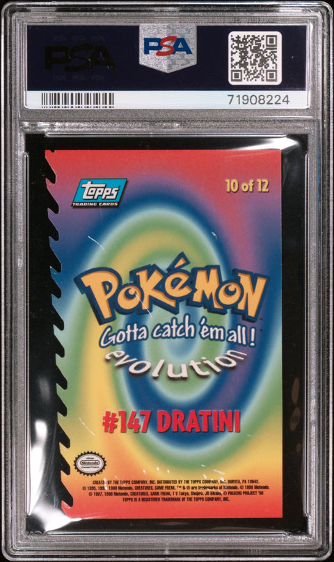 1999 Topps Pokemon The Movie Die-Cut #10 Dratini The Movie Die-Cut PSA 8