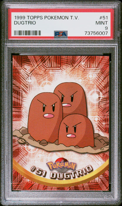 1999 Topps Pokemon Tv #51 Dugtrio PSA 9