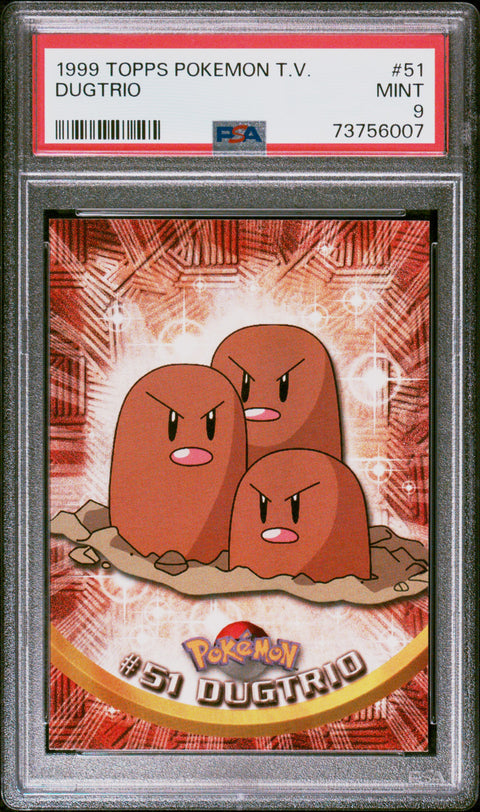 1999 Topps Pokemon Tv #51 Dugtrio PSA 9