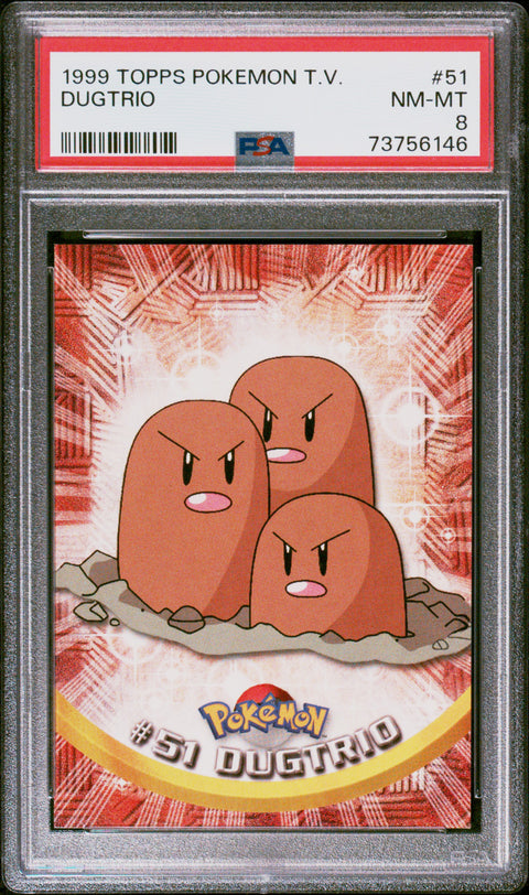 1999 Topps Pokemon Tv #51 Dugtrio PSA 8