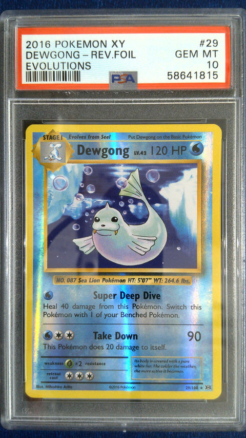 2016 Pokemon Xy Evolutions #29 Dewgong-Rev.Foil Evolutions PSA 10