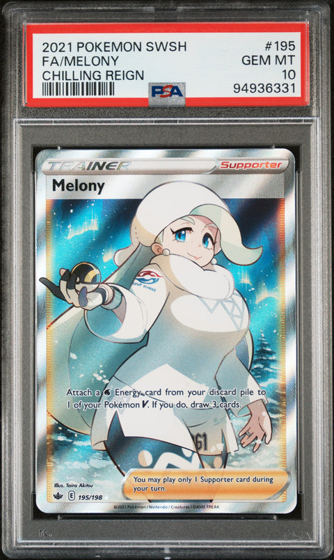 2021 Pokemon Sword & Shield Chilling Reign #195 Fa/Melony Chilling Reign PSA 10