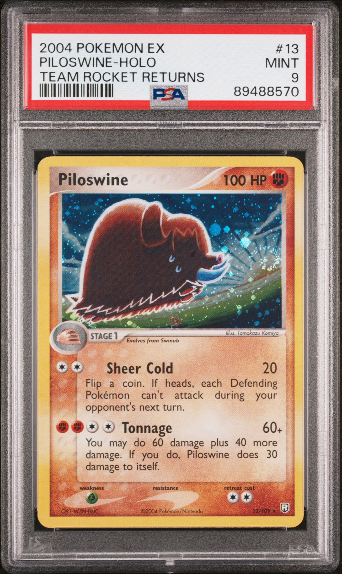 2004 Pokemon Ex Team Rocket Returns #13 Piloswine-Holo Team Rocket Returns PSA 9