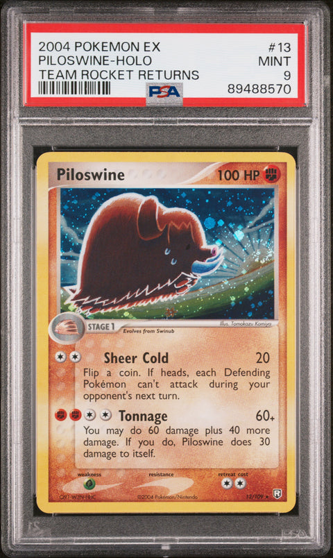 2004 Pokemon Ex Team Rocket Returns #13 Piloswine-Holo Team Rocket Returns PSA 9
