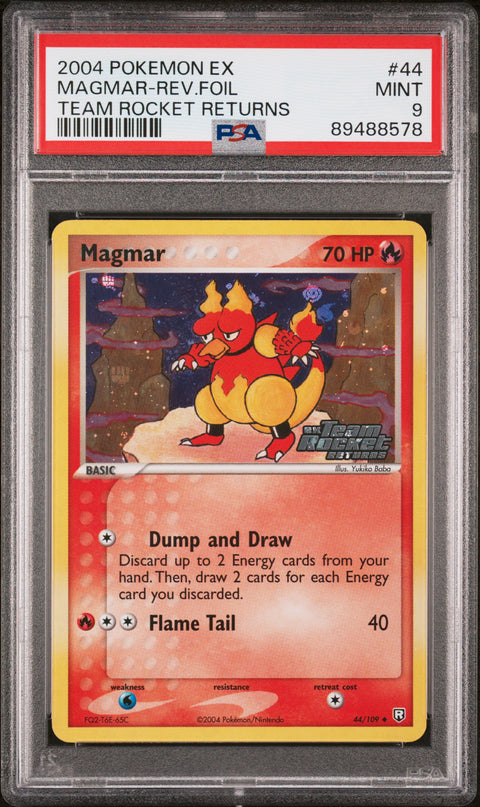2004 Pokemon Ex Team Rocket Returns #44 Magmar-Rev.Foil PSA 9