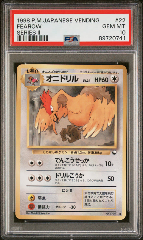 1998 Pokemon Japanese Vending #22 Fearow Series Ii PSA 10