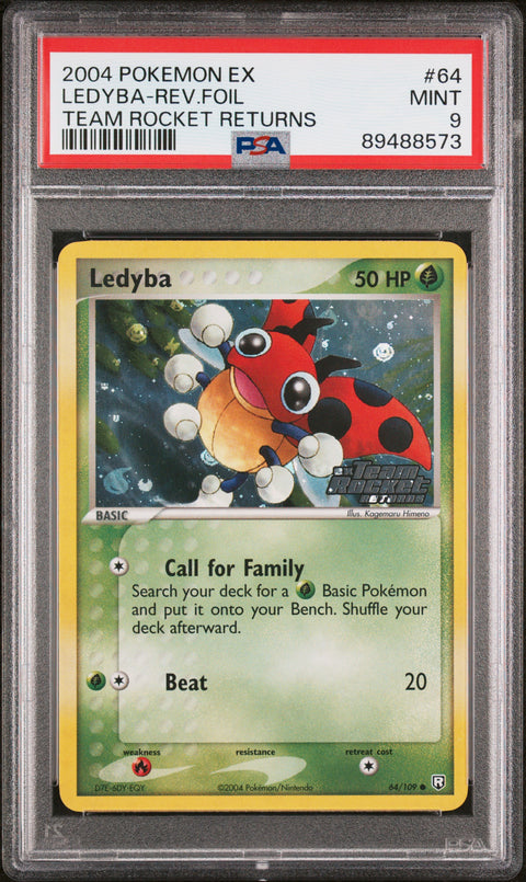 2004 Pokemon Ex Team Rocket Returns #64 Ledyba-Rev.Foil PSA 9
