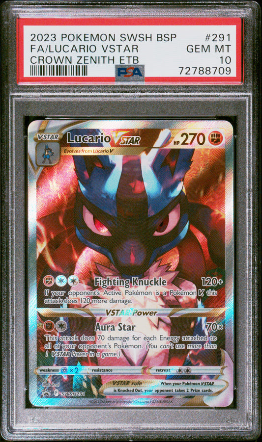 2023 Pokemon Swsh Black Star Promo #291 Fa/Lucario Vstar PSA 10