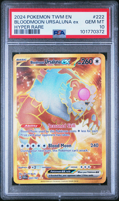 2024 Pokemon Twm En-Twilight Masquerade #222 Bloodmoon Ursaluna Ex HR PSA 10