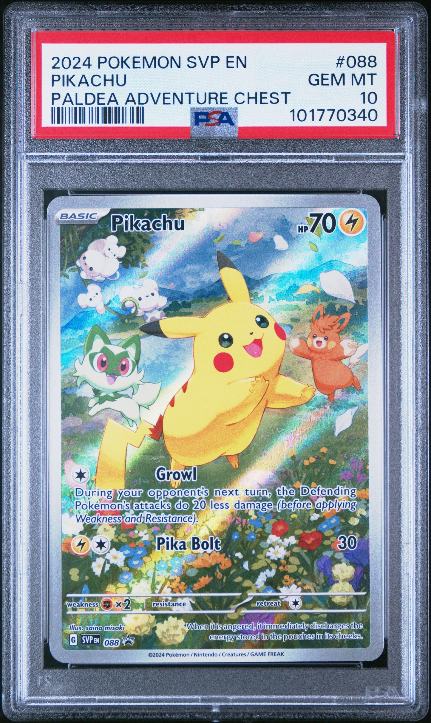 2024 Pokemon Svp En-Sv Black Star Promo #088 Pikachu PSA 10