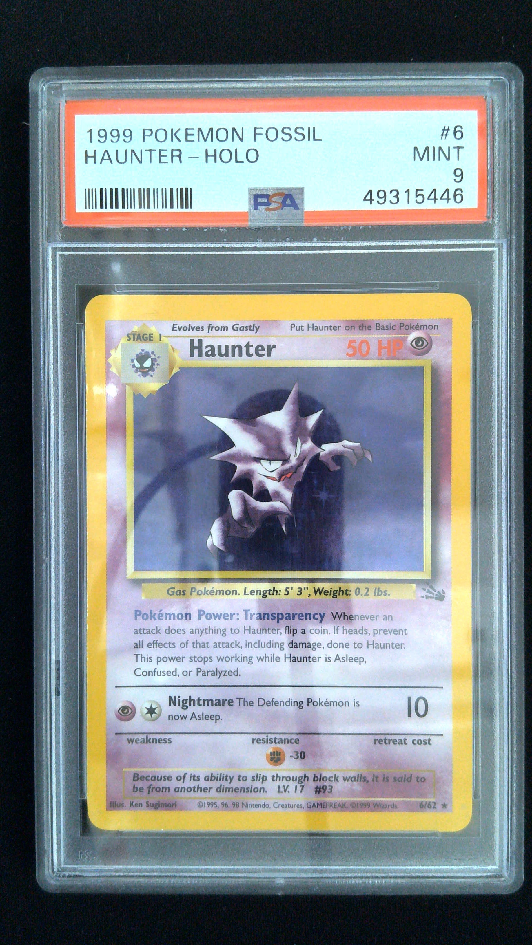 1999 Pokemon Fossil #6 Haunter-Holo PSA 9