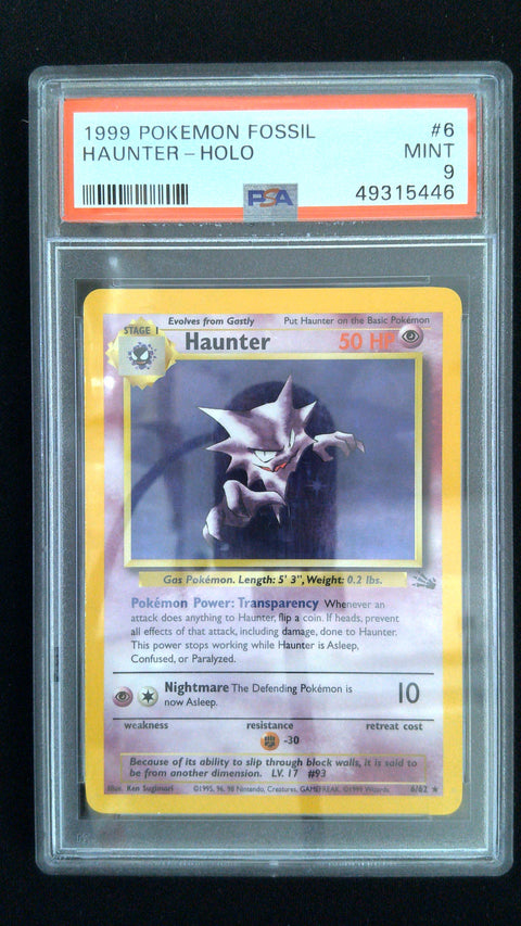 1999 Pokemon Fossil #6 Haunter-Holo PSA 9