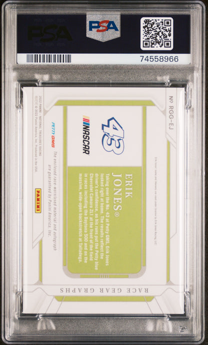 2022 Panini National Treasures Racing #EJ Erik Jones Race Gear Graph PSA 9