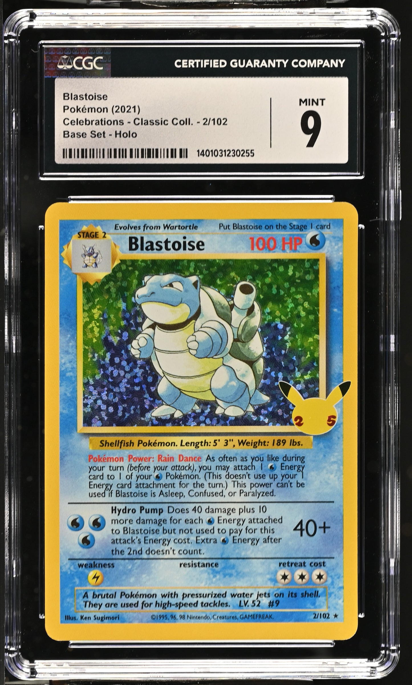 2021 Celebrations - Classic Coll. #2/102 Blastoise CGC 9