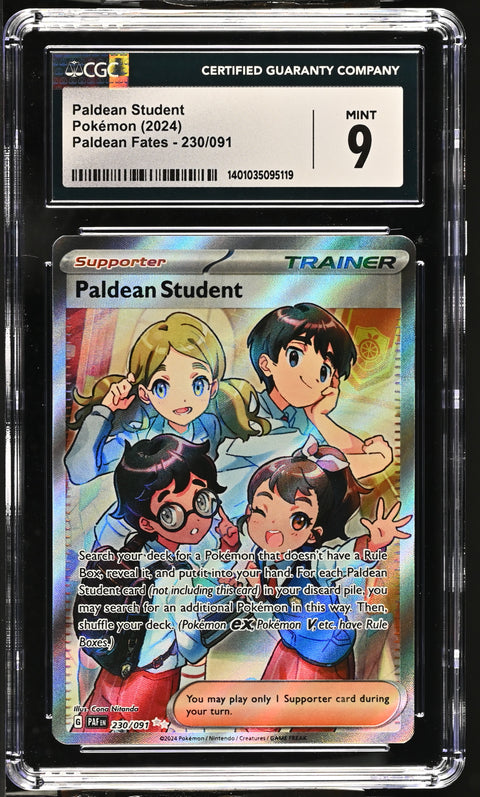 2024 Paldean Fates #230/091 Paldean Student CGC 9