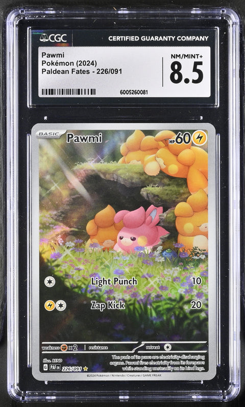 2024 Paldean Fates #226/091 Pawmi CGC 8.5