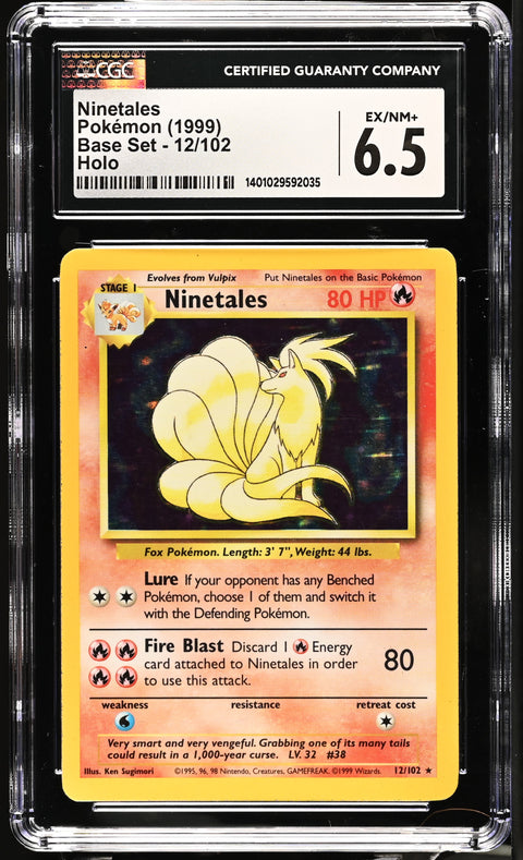 1999 Base Set #12/102 Ninetales CGC 6.5