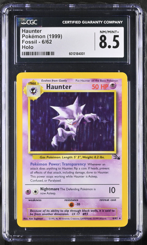 1999 Fossil #6/62 Haunter CGC 8.5