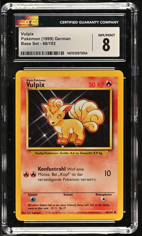 1999 Base Set #68/102 Vulpix CGC 8
