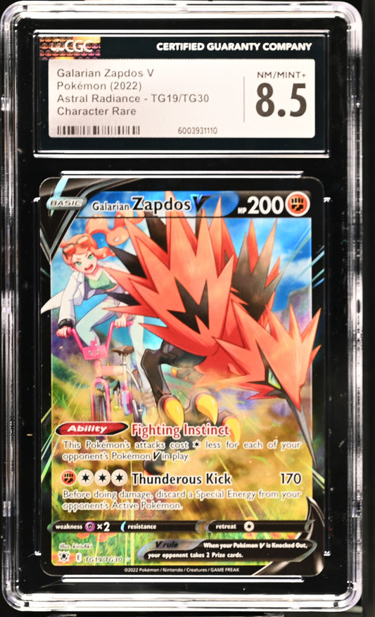 2022 Astral Radiance #TG19/TG30 Galarian Zapdos V CGC 8.5