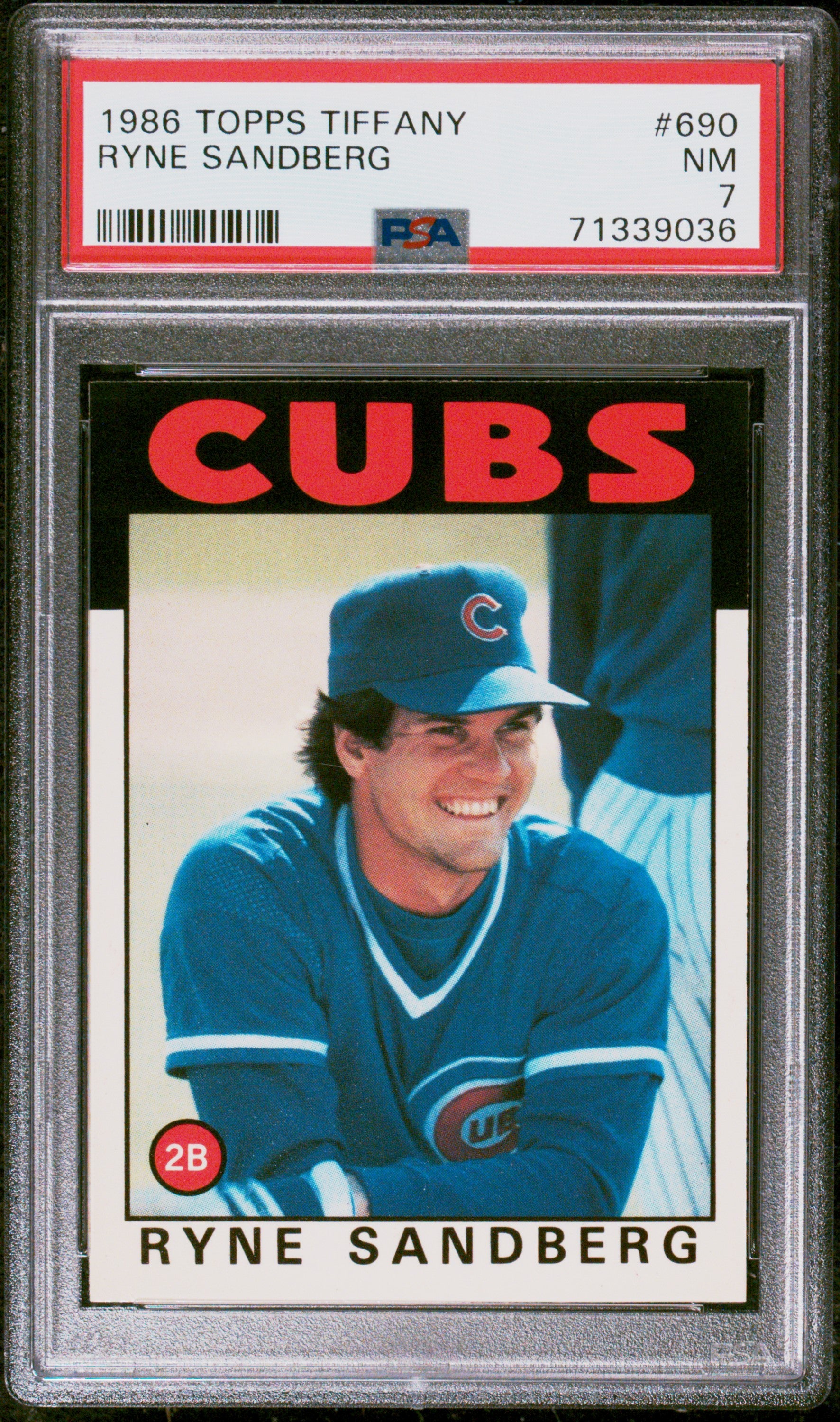 1986 Topps Tiffany #690 Ryne Sandberg PSA 7