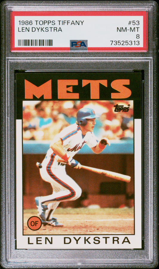 1986 Topps Tiffany #53 Len Dykstra PSA 8