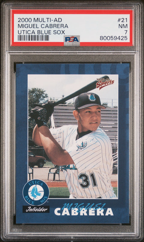 2000 Multi-Ad Utica Blue Sox #21 Miguel Cabrera Utica Blue Sox PSA 7