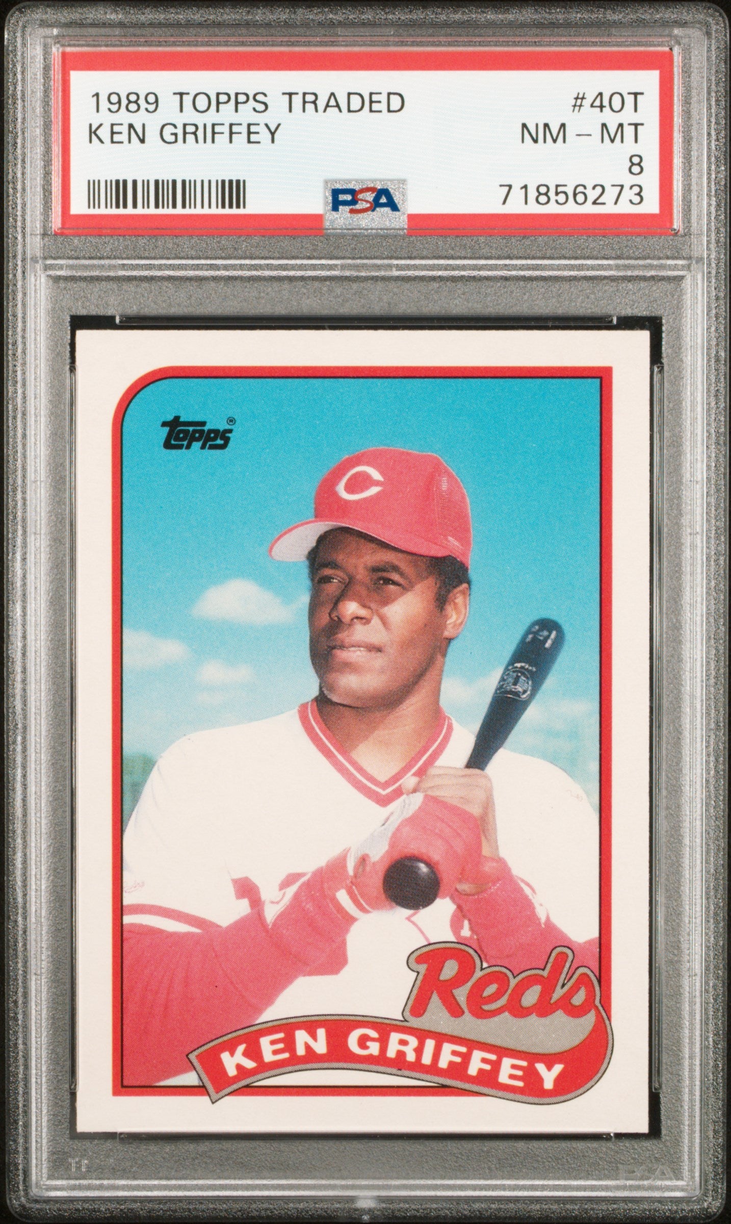 1989 Topps Traded #40T Ken Griffey PSA 8