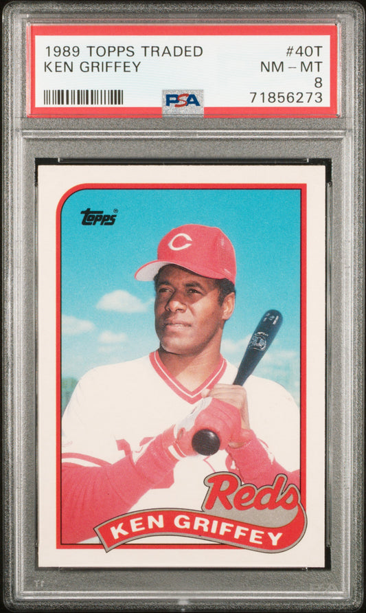 1989 Topps Traded #40T Ken Griffey PSA 8