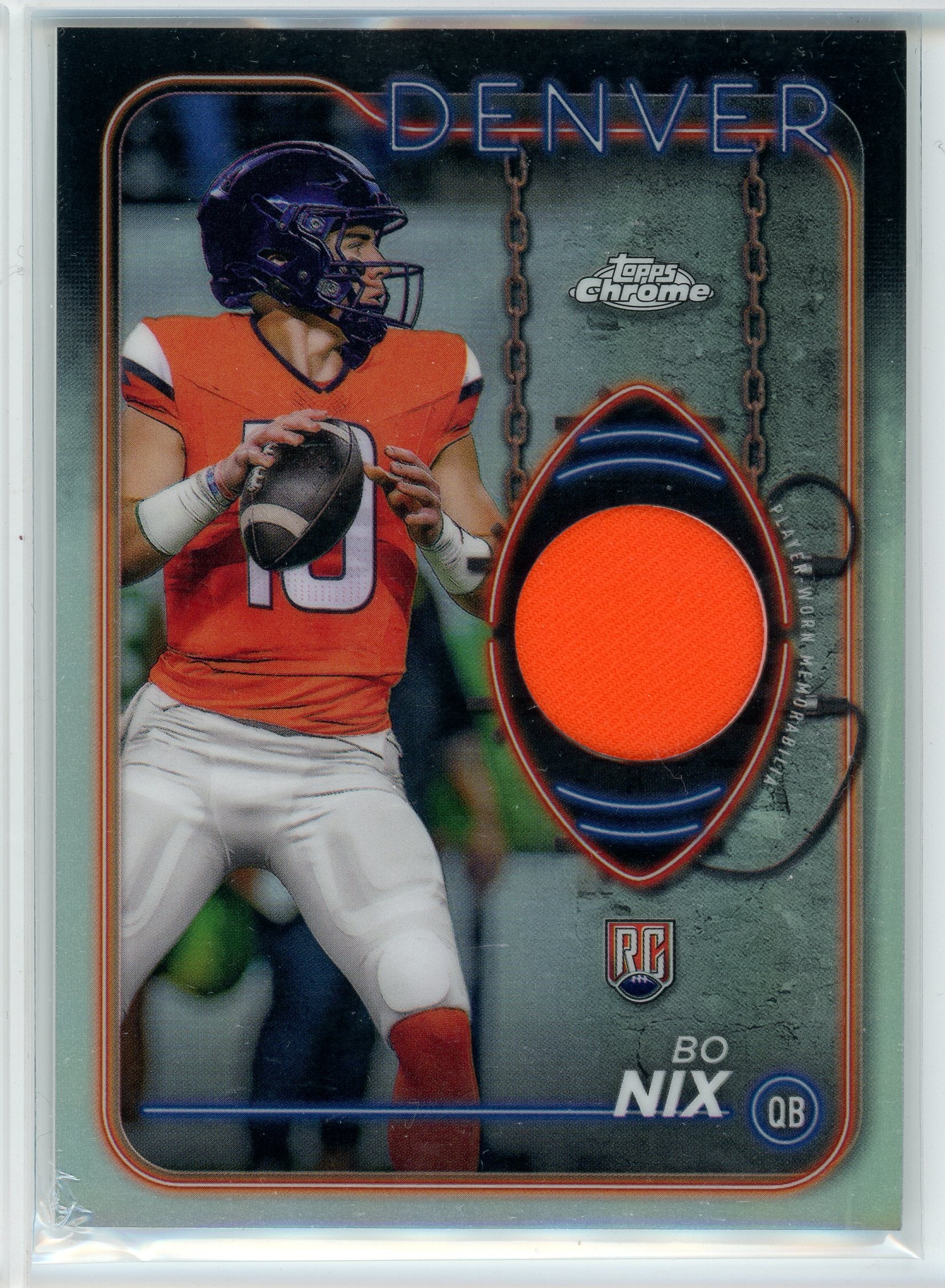 2024 Topps Chrome Bo Nix Rookie Relic