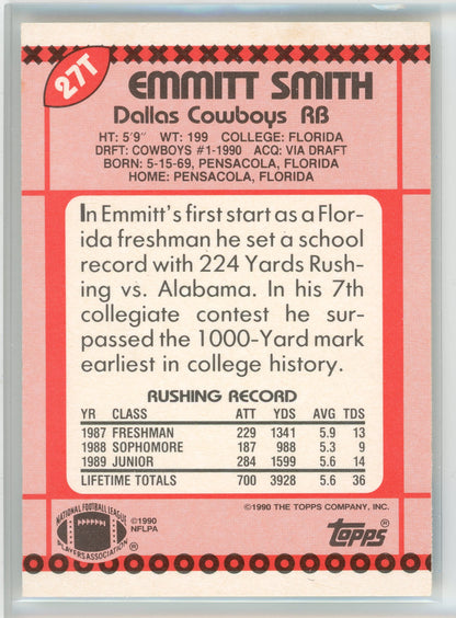 1990 Topps Traded #27T Emmitt Smith