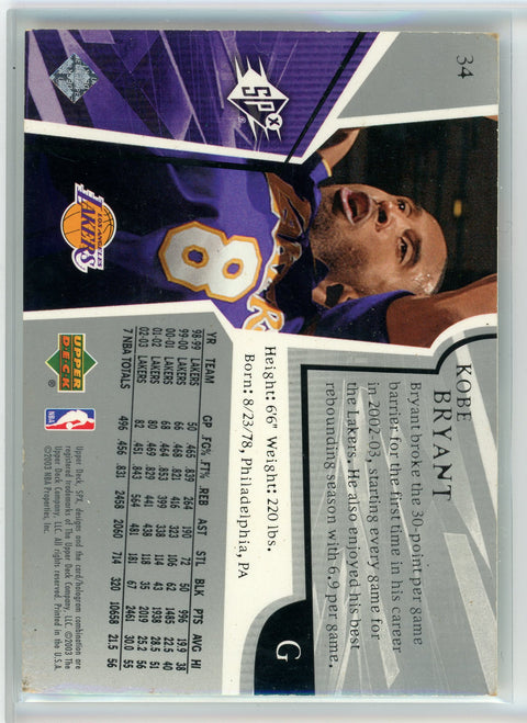 2003 SPx #34 Kobe Bryant Holo