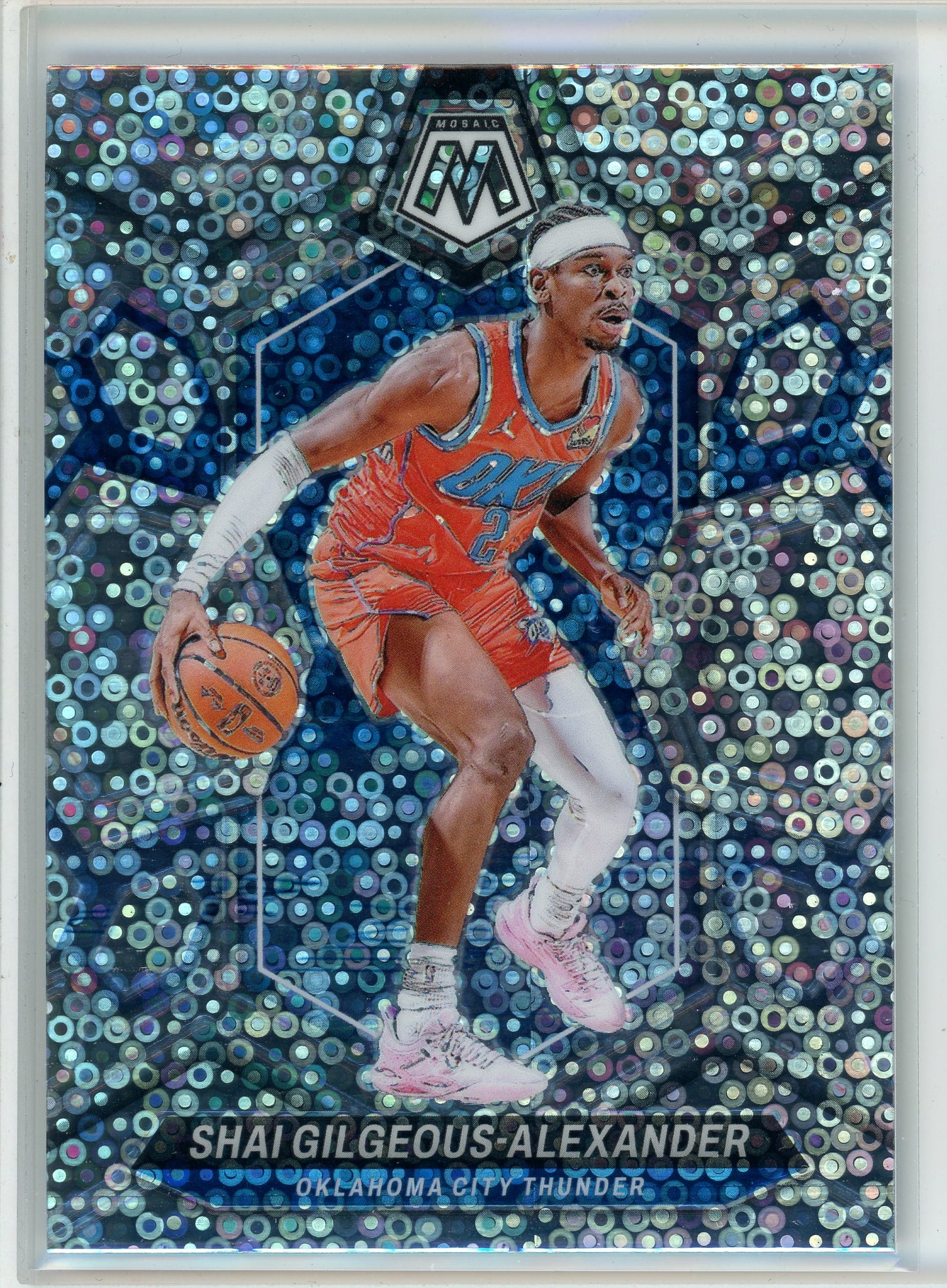 2023-24 Panini Mosaic #85 Shai Gilgeous-Alexander No Huddle Prizm